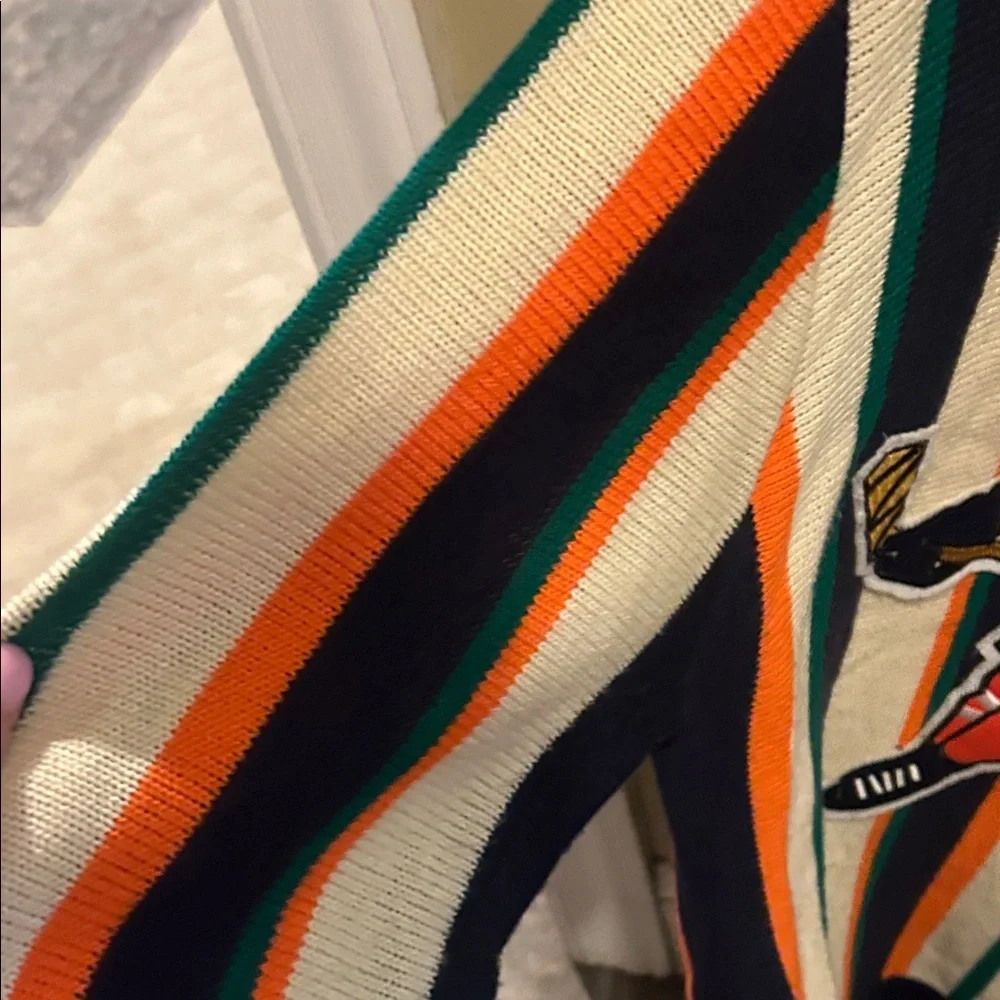 Black Pike Striped Bear Graphic Sweater